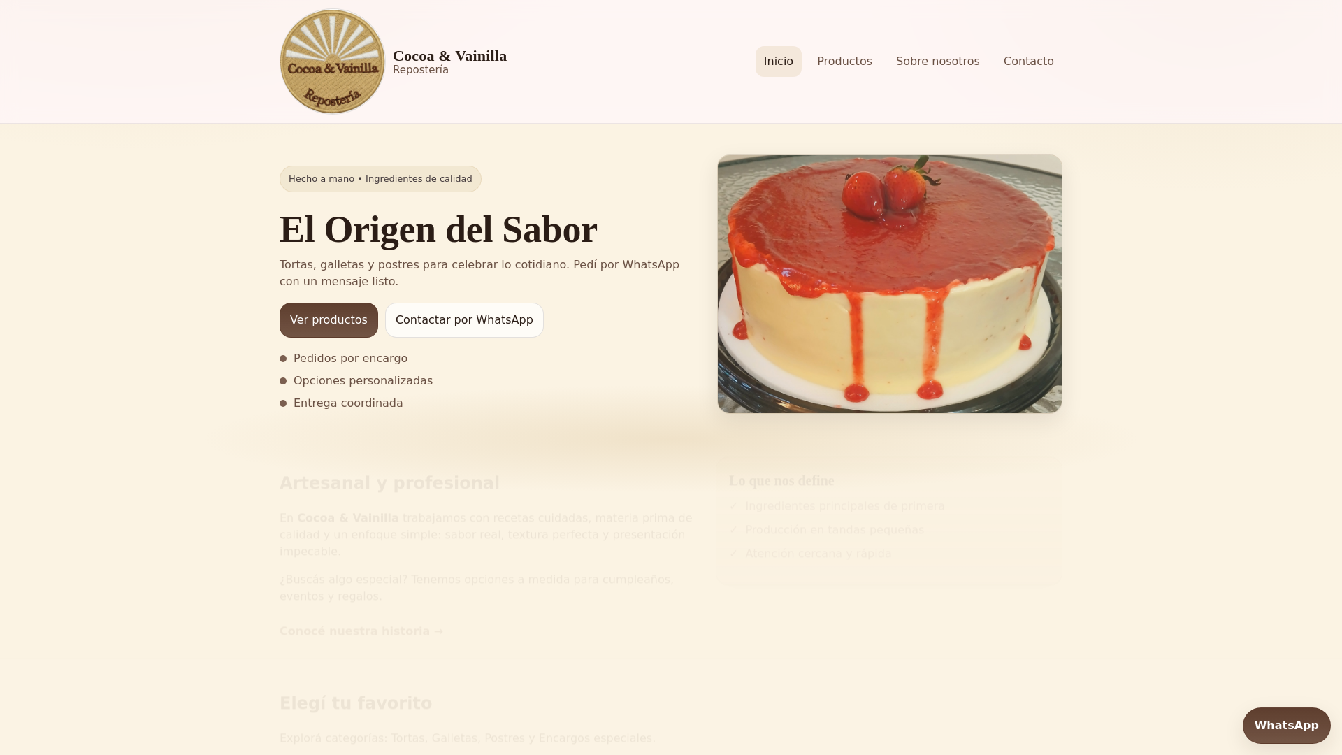 website screenshot of https://reposteriacocoayvainilla.co/