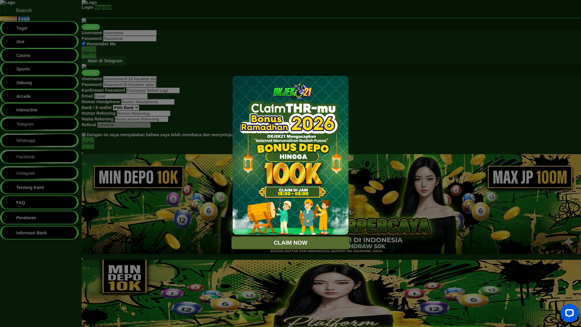 website screenshot of https://jakarta123ok.com/