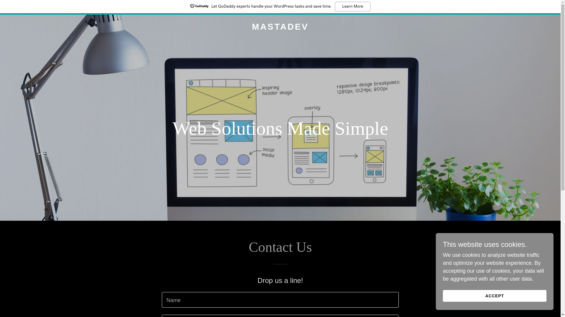 website screenshot of https://mastadev.co/