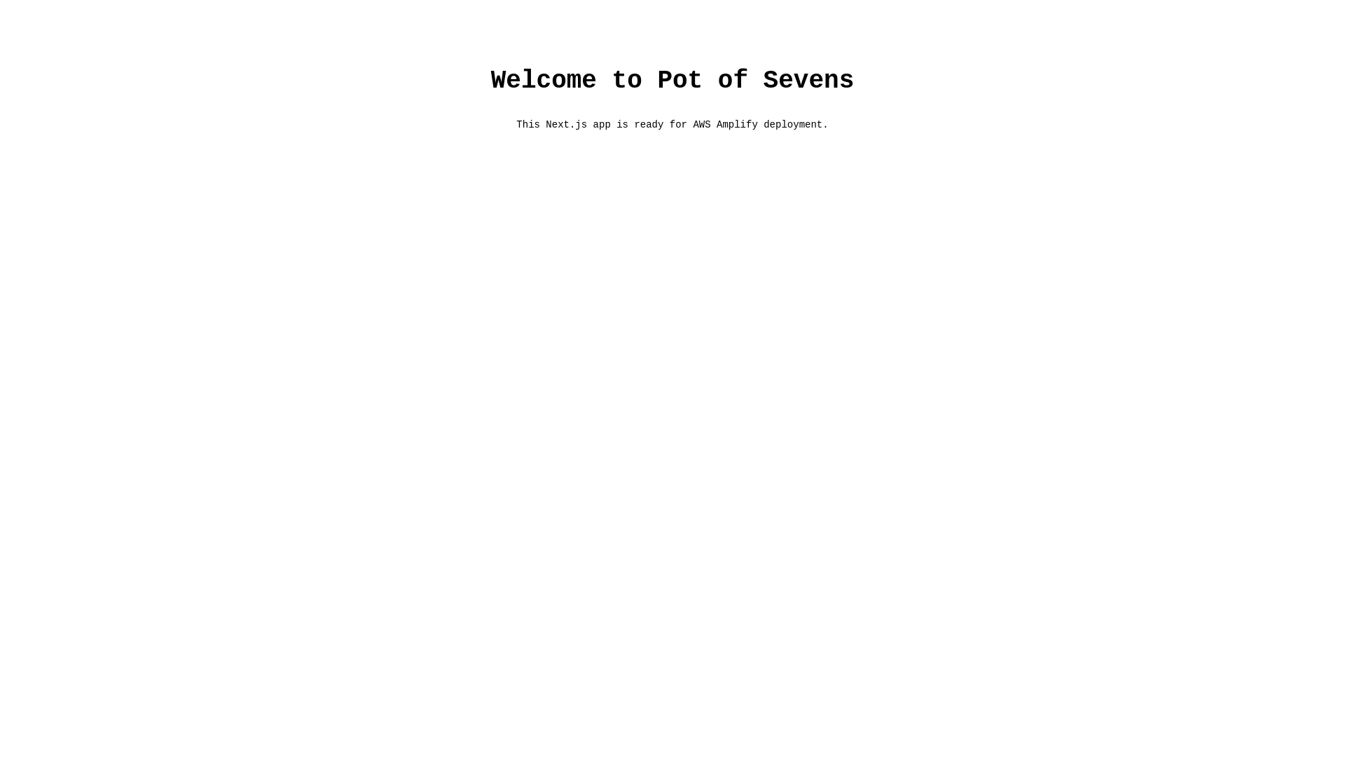 website screenshot of https://potofsevens.com/