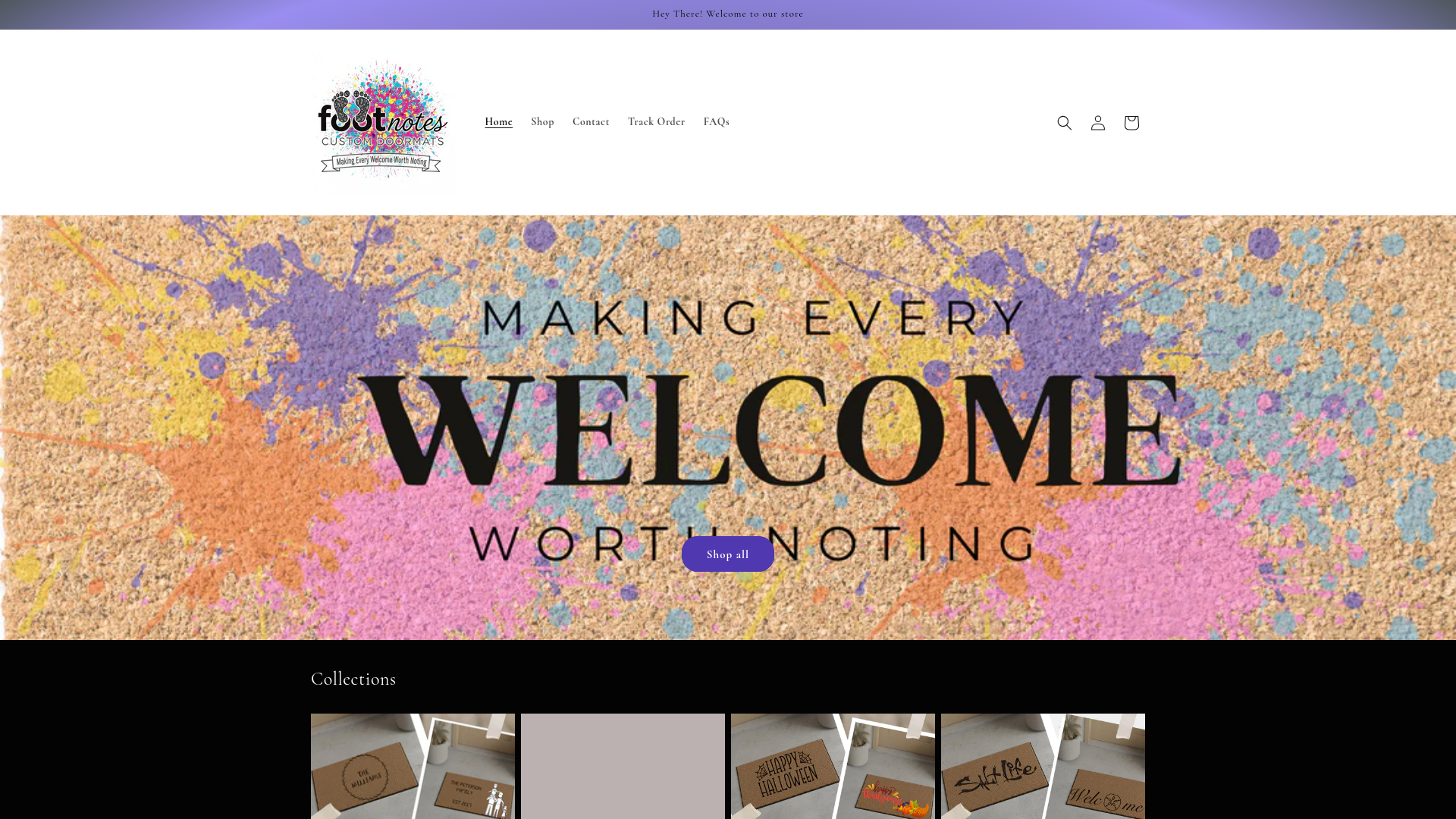 website screenshot of https://shopfootnotes.net