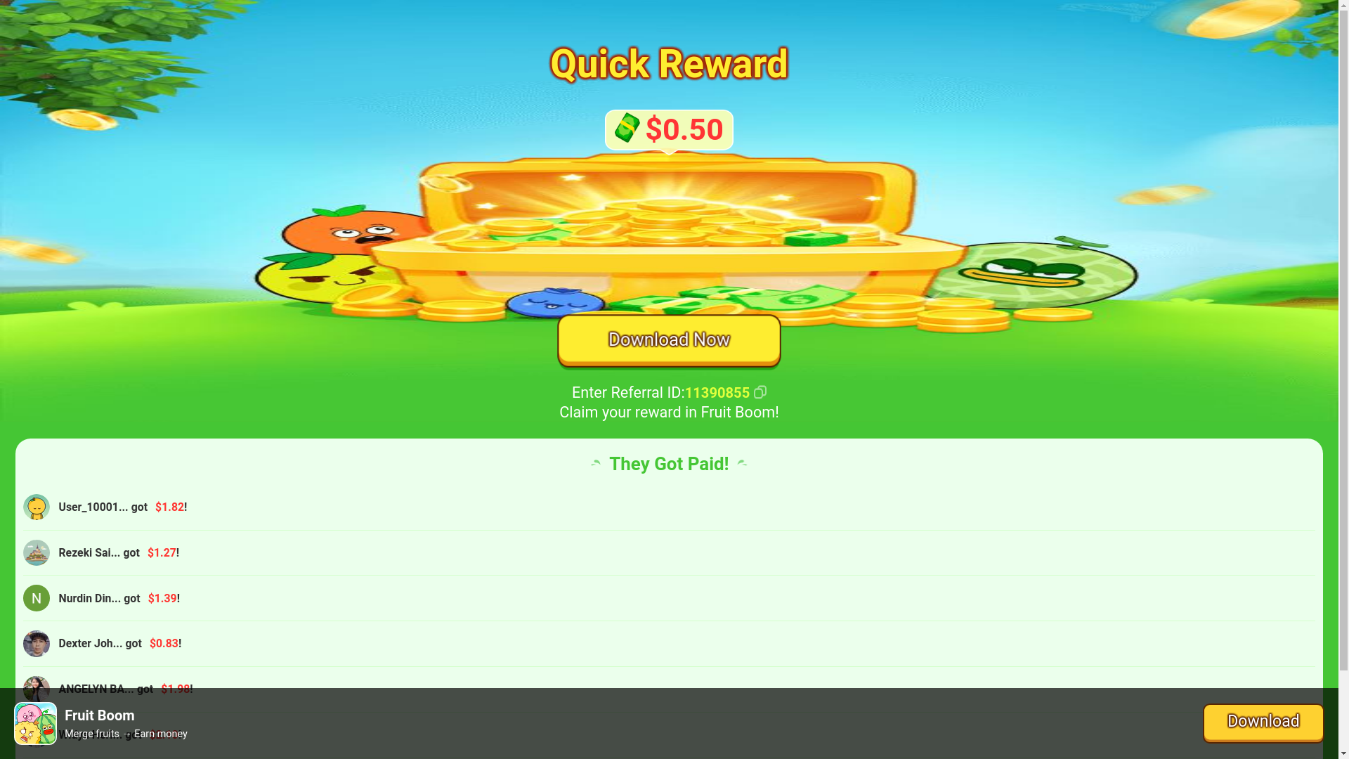 website screenshot of https://join.fruitboom1.com/?code=11390855