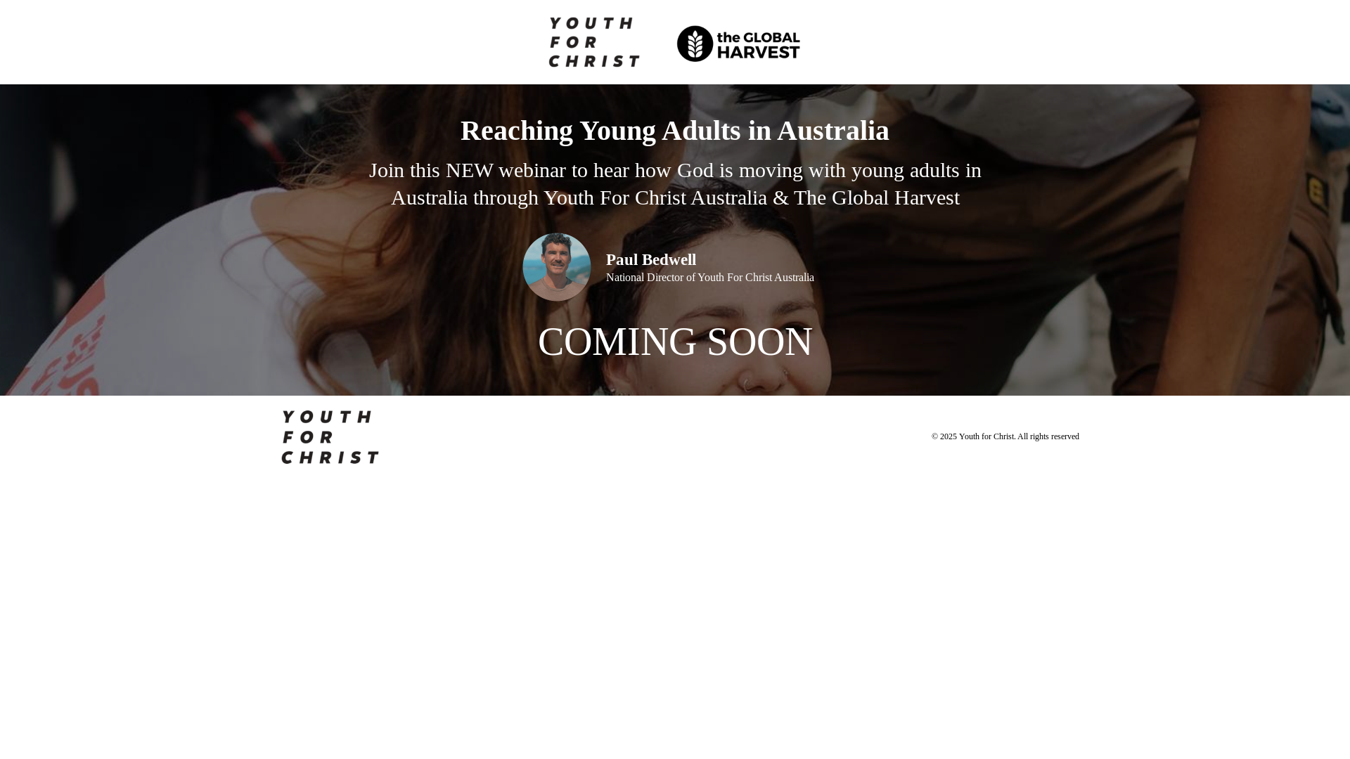 website screenshot of https://reachingyoungadults.com.au/