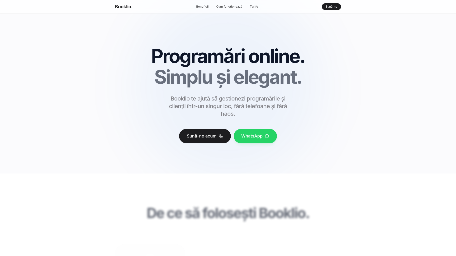 website screenshot of https://booklio.ro/