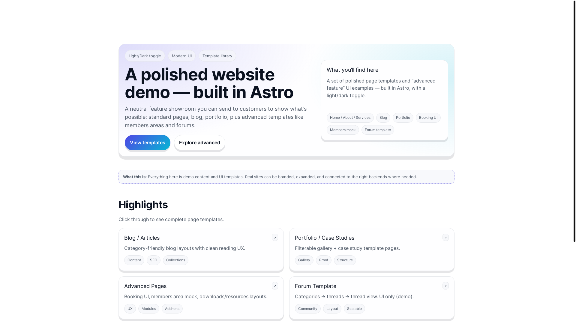 website screenshot of https://jbh-demo-site.pages.dev/