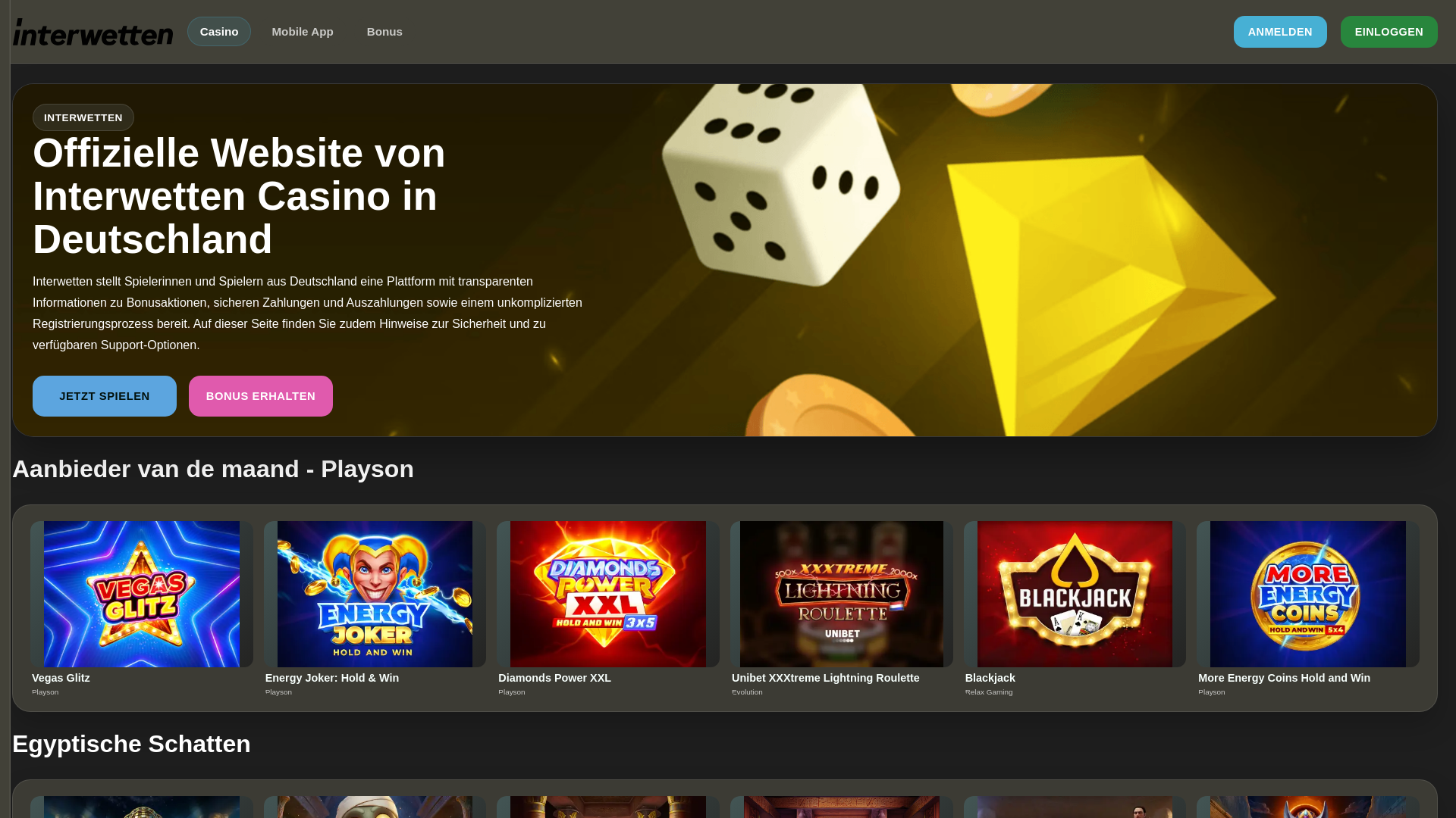 website screenshot of https://interwetten.one/