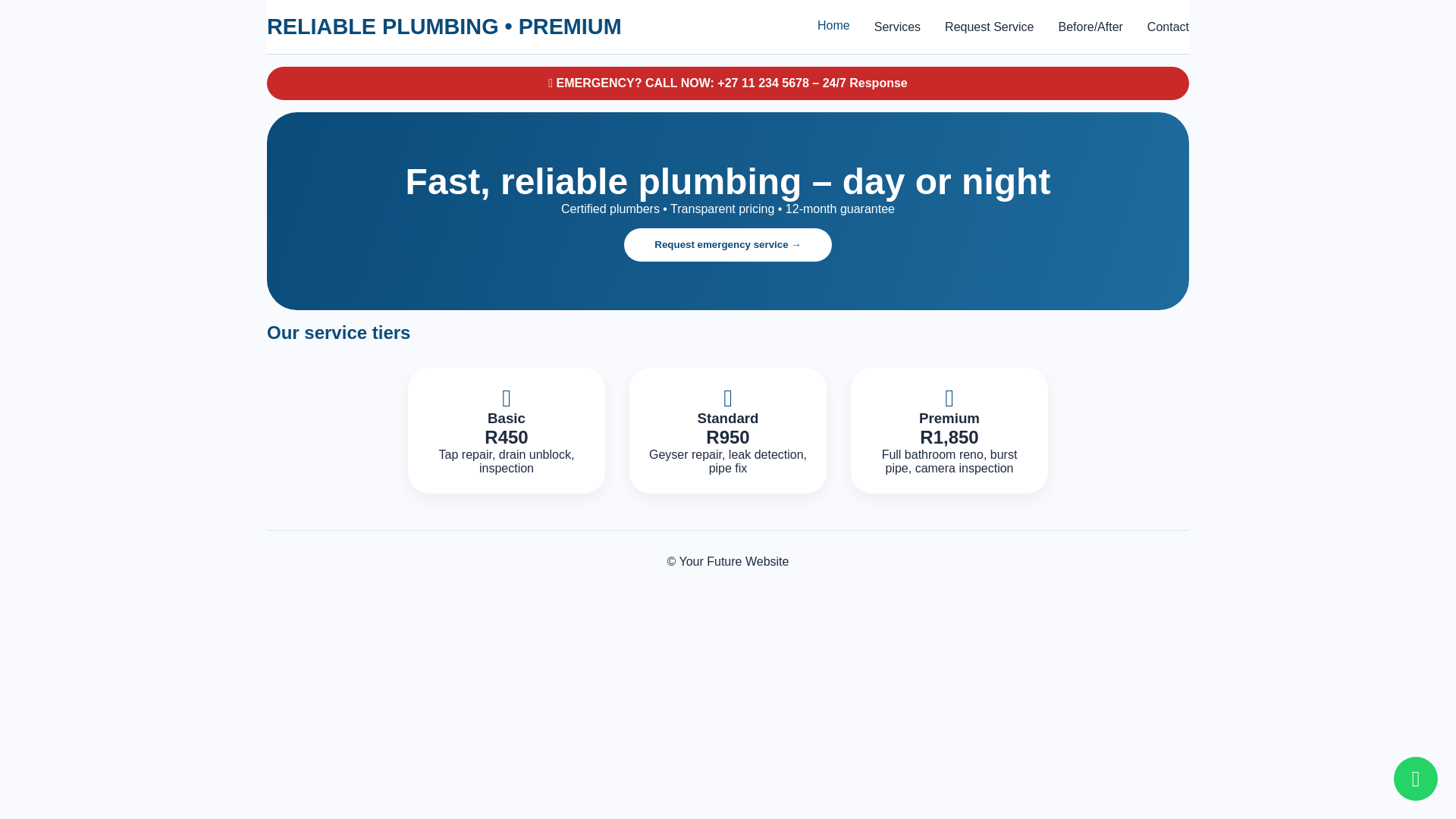 website screenshot of https://plumbingelectrician-pinnacle.pages.dev/