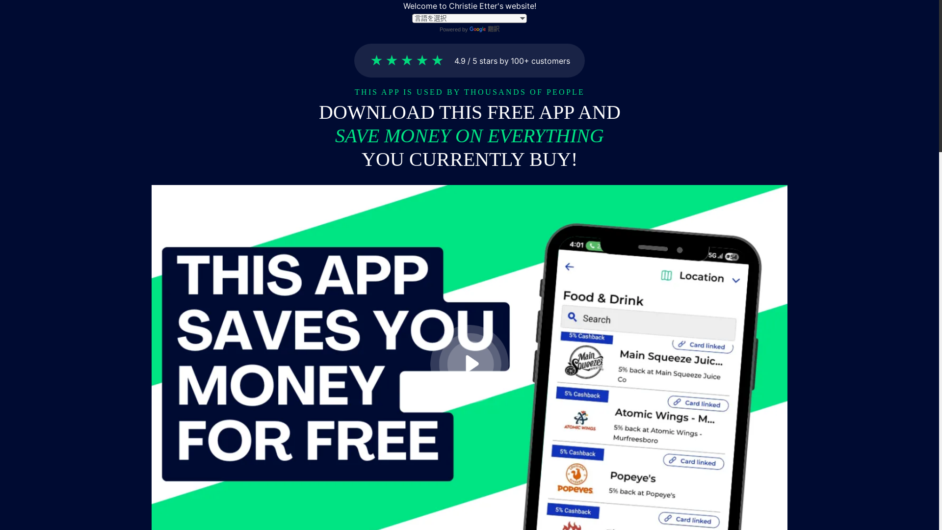 website screenshot of https://saversapp.app/