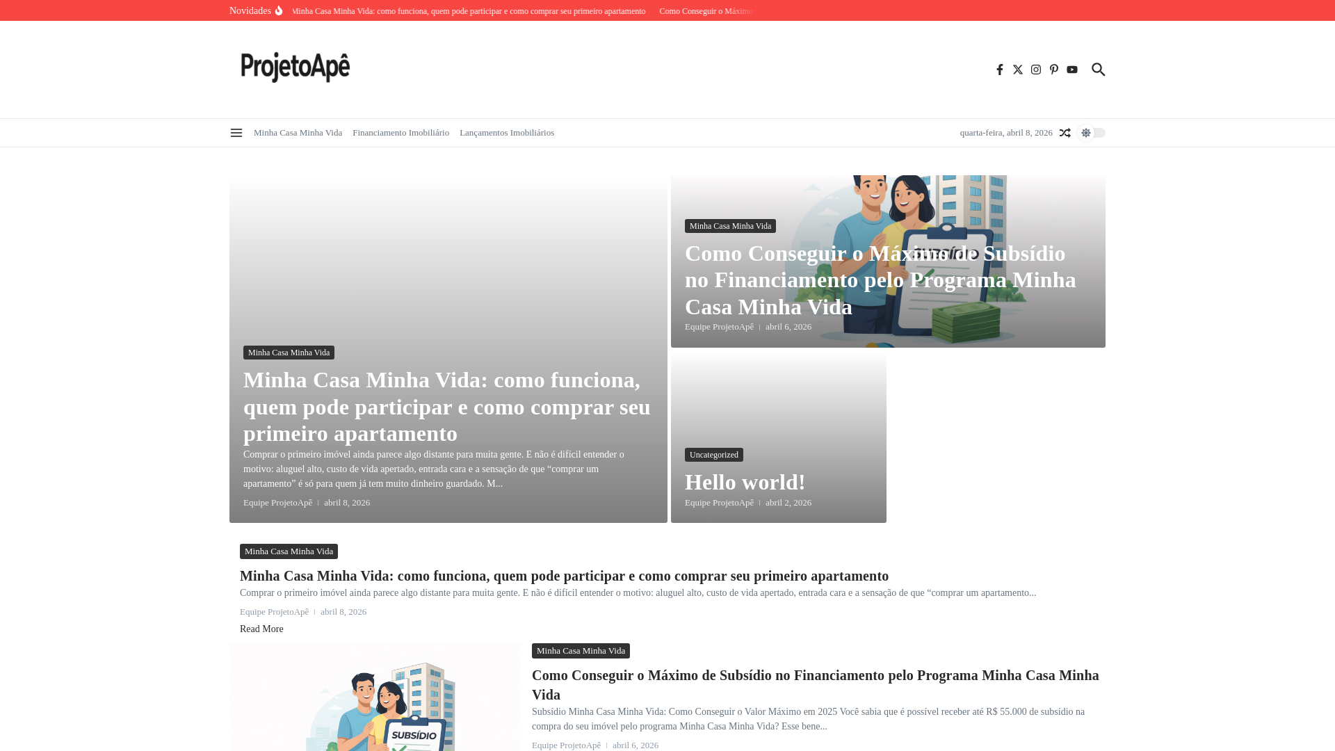 website screenshot of https://projetoape.com.br/