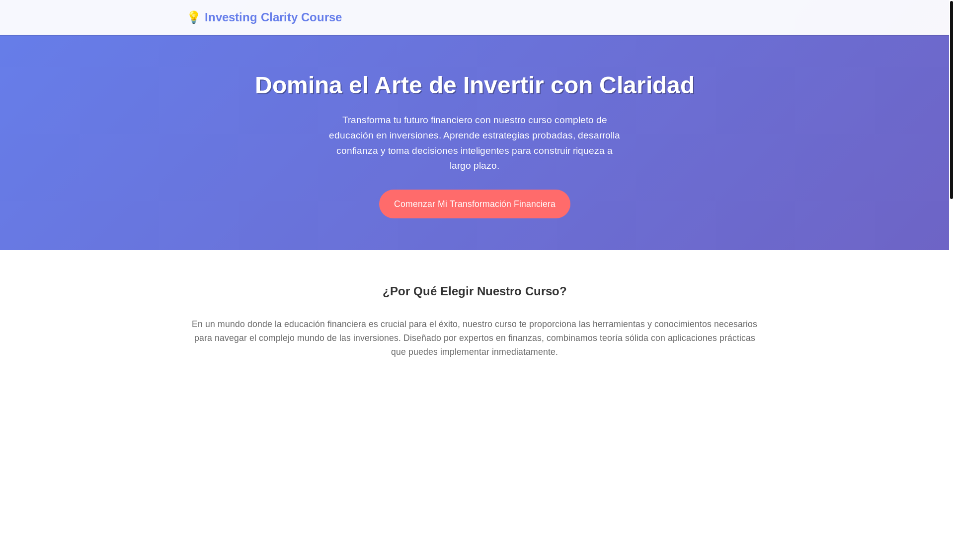 website screenshot of https://investingclaritycourse.vip/