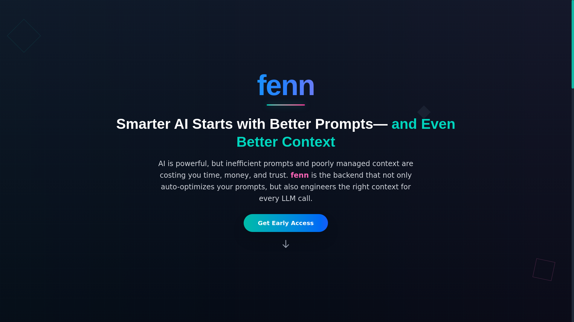 website screenshot of https://fenn-landing.pages.dev/