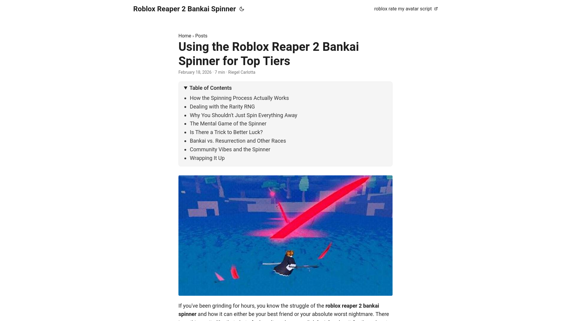 website screenshot of https://roblox-reaper-2-bankai-spinner.pages.dev/
