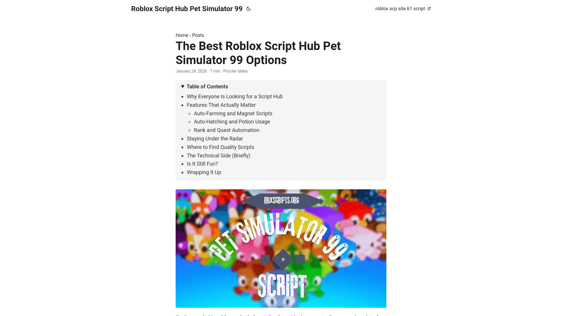 website screenshot of https://roblox-script-hub-pet-simulator-99.pages.dev/