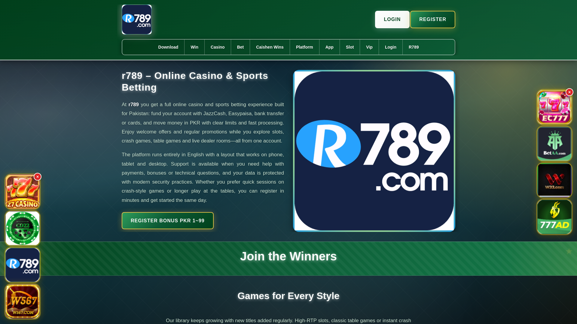 website screenshot of https://r789salam.com/