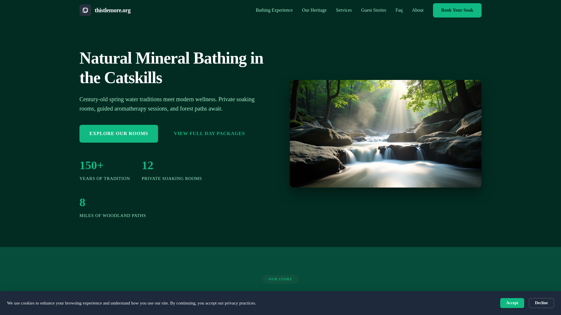 website screenshot of https://thistlemore.org/
