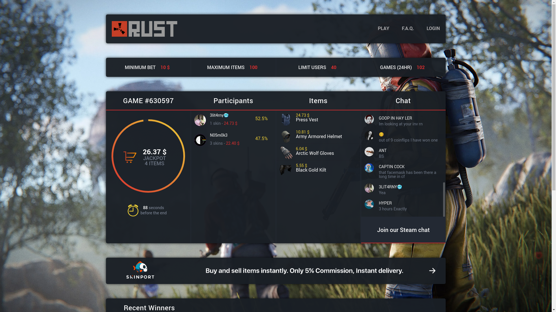 website screenshot of https://rusty-strike.com/