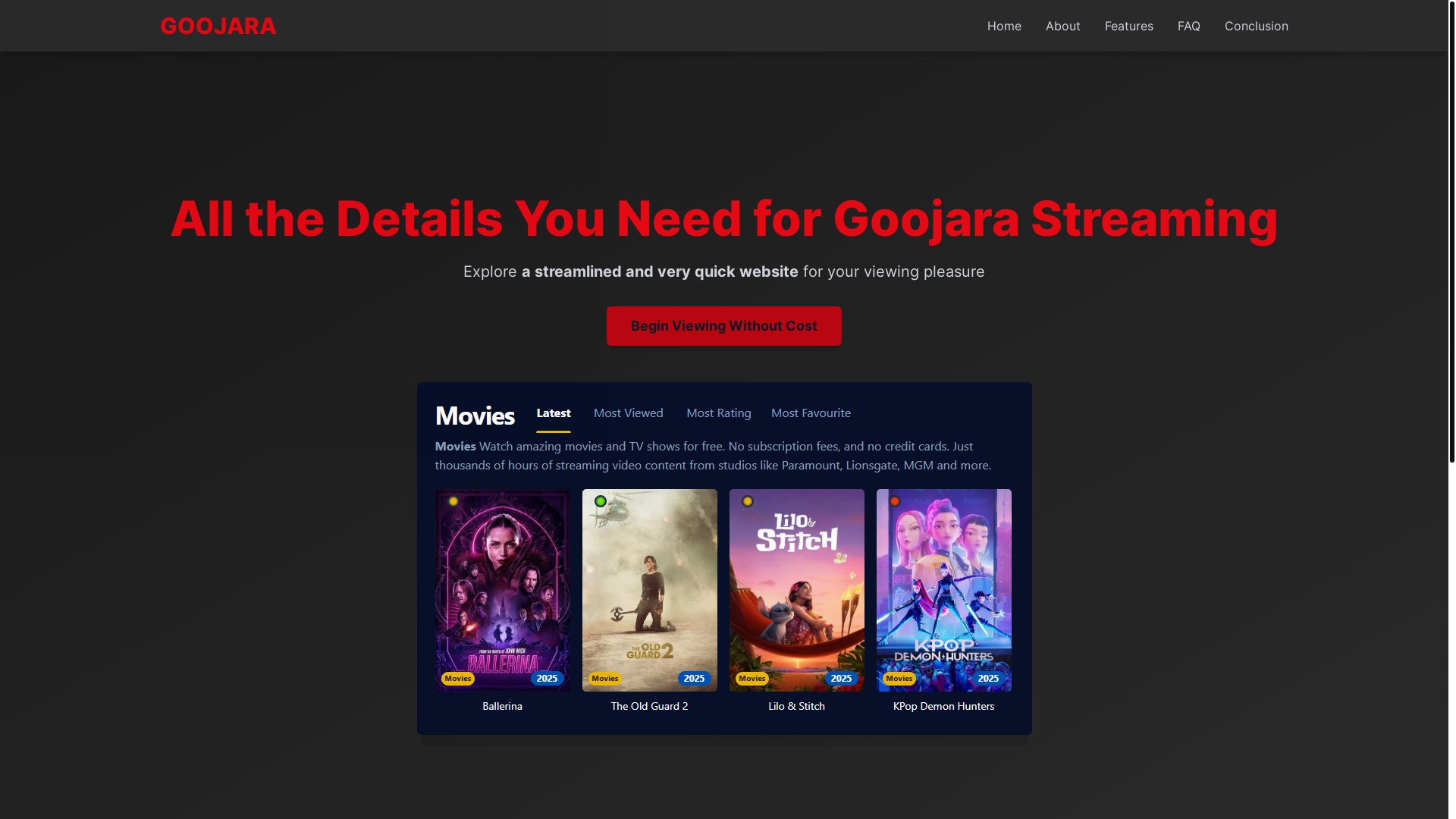 website screenshot of https://goojara-jt5l.pages.dev/