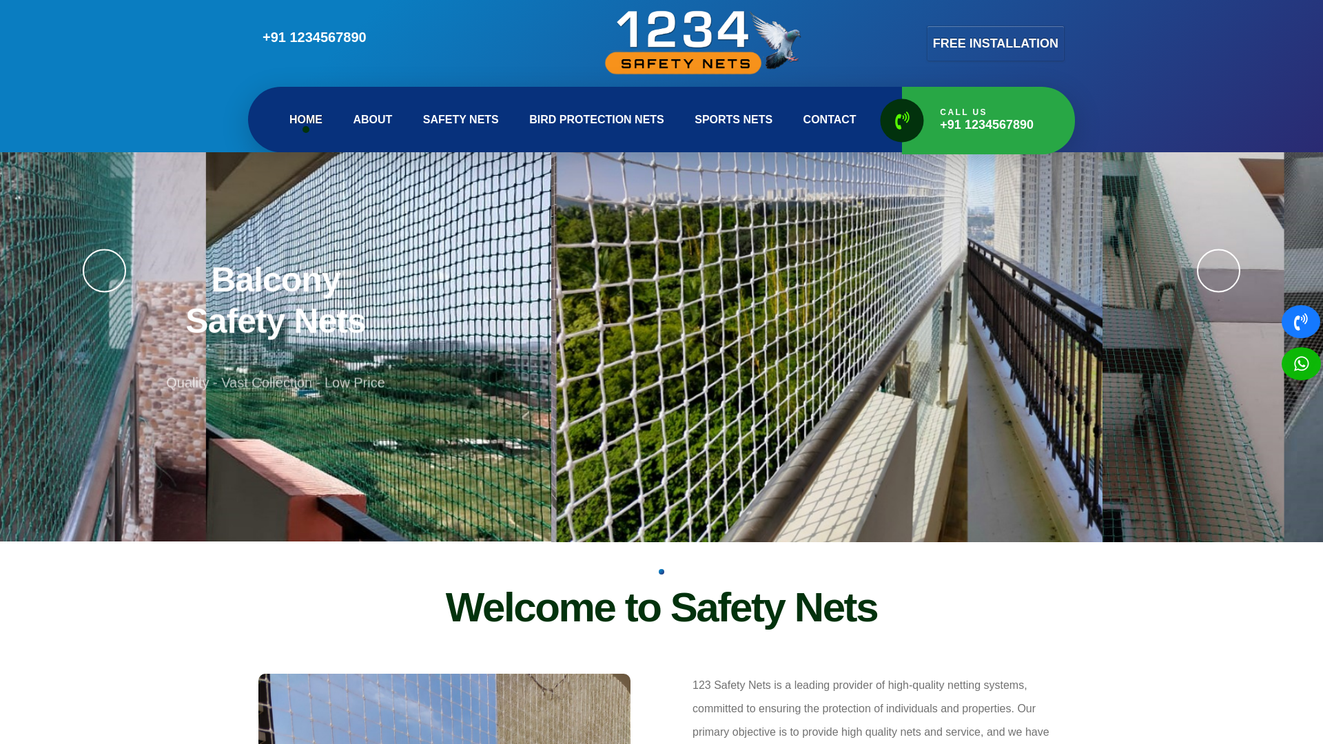 website screenshot of https://bestsafetynetforbalcony.com/