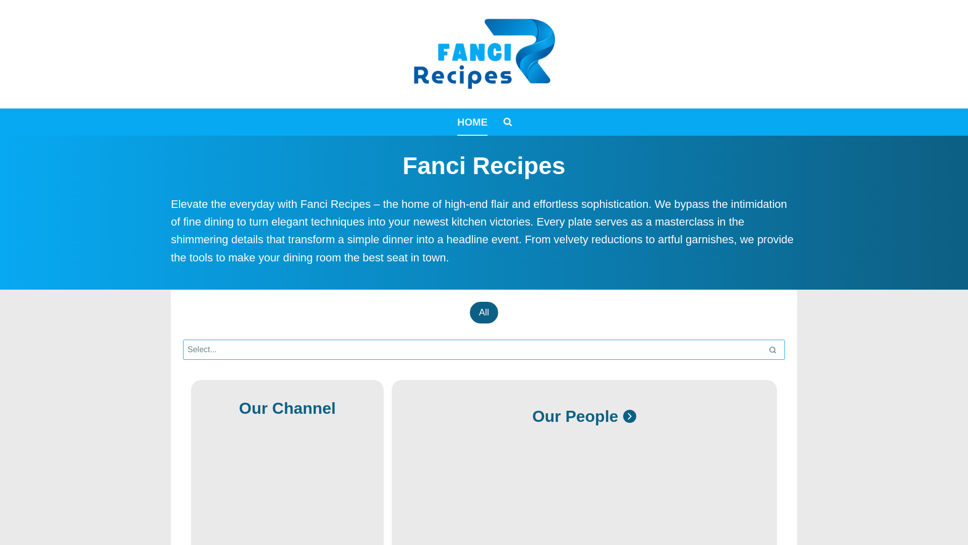 website screenshot of https://fancirecipes.com