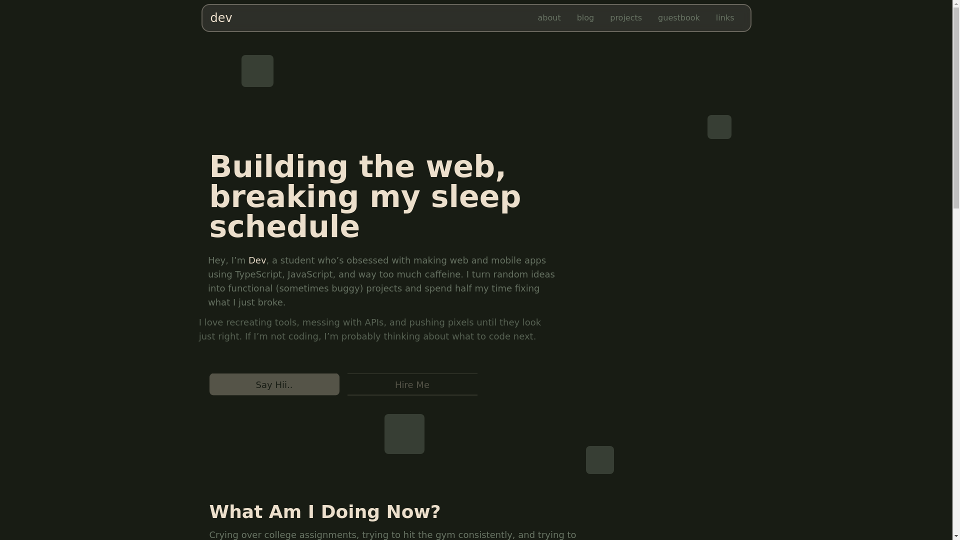 website screenshot of https://khandelwaldev.me/