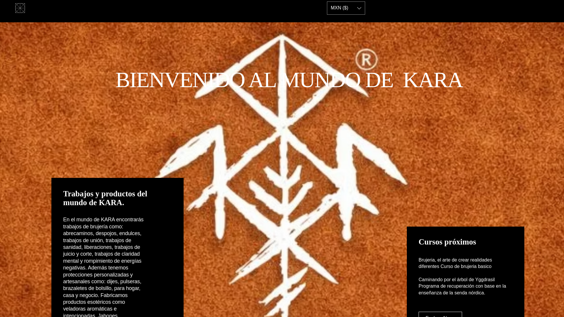 website screenshot of https://kara8world.com/
