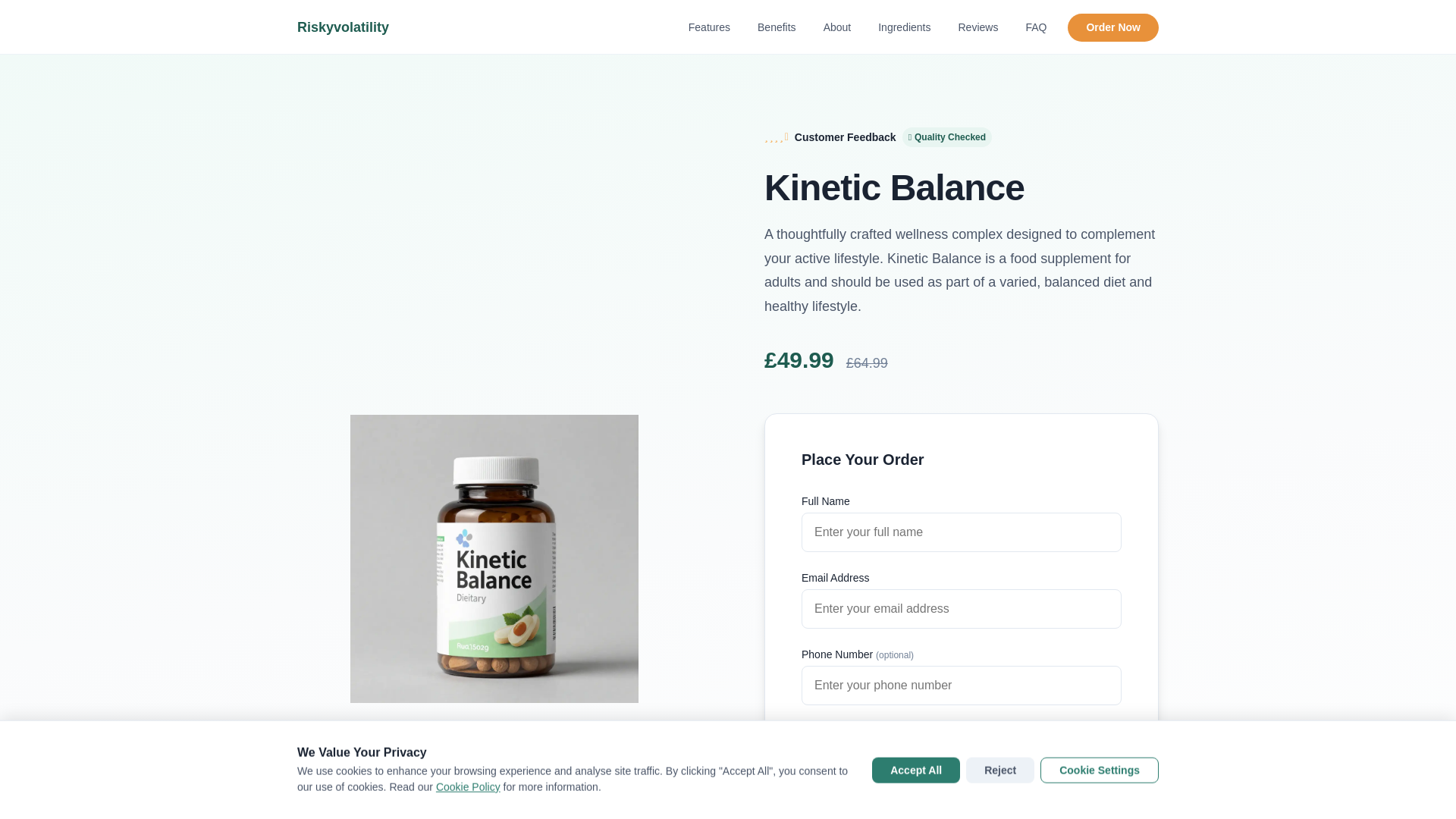 website screenshot of https://riskyvolatility.world/