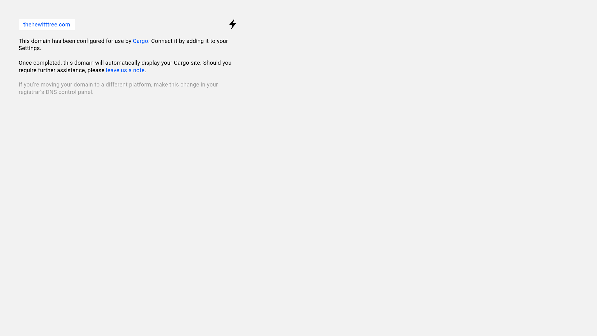 website screenshot of https://thehewitttree.com