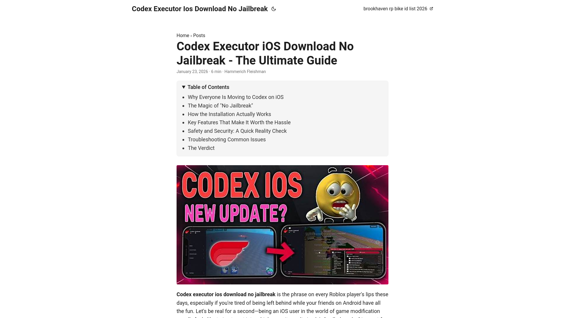 website screenshot of https://codexexecutoriosdownloadnojailbreak.pages.dev/