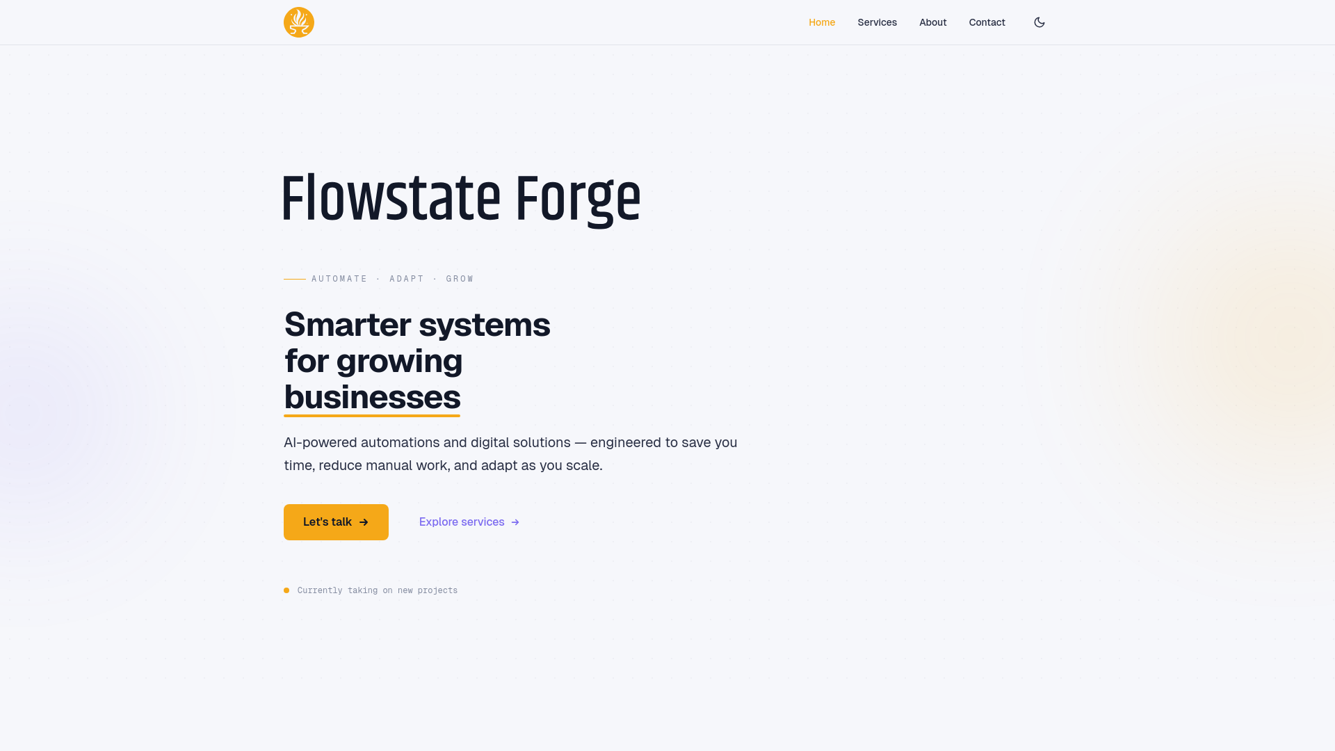 website screenshot of https://flowstateforge.com