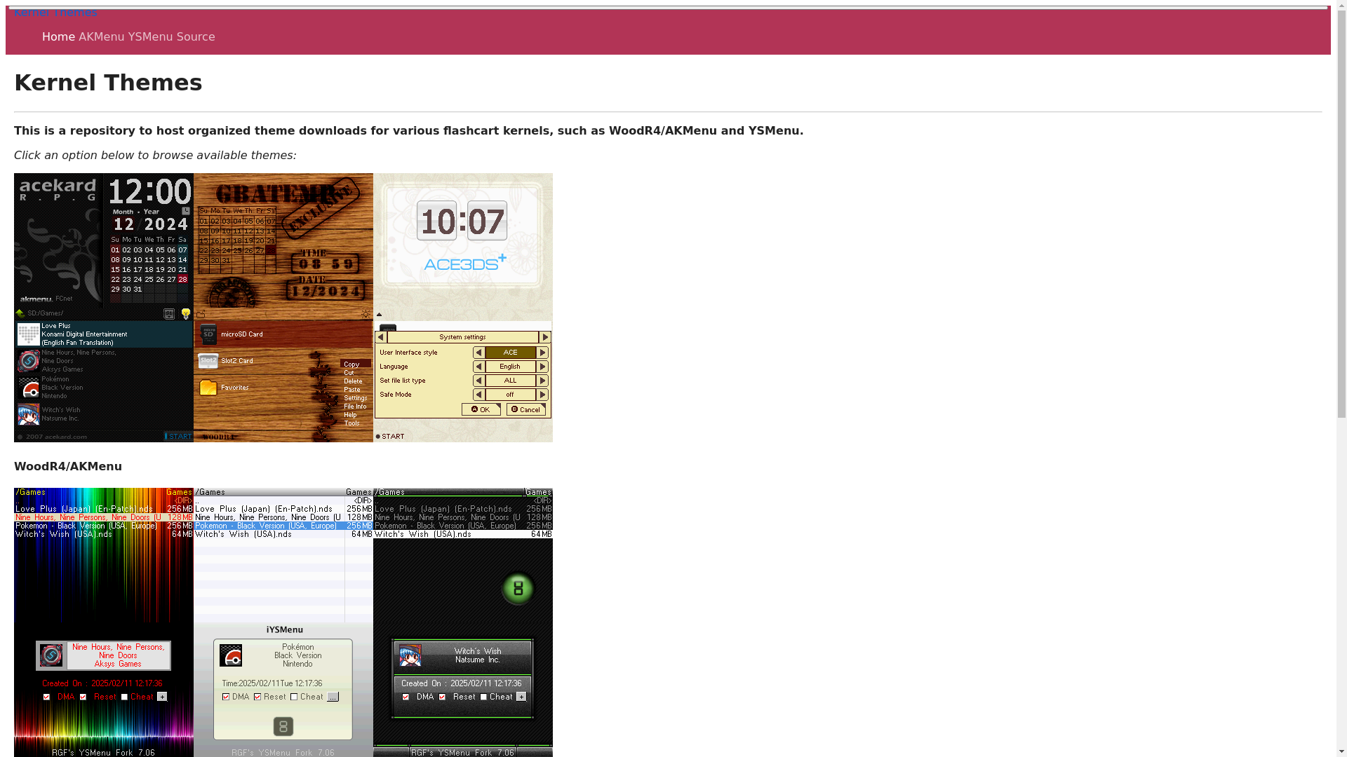 website screenshot of https://kernel-themes.pages.dev/