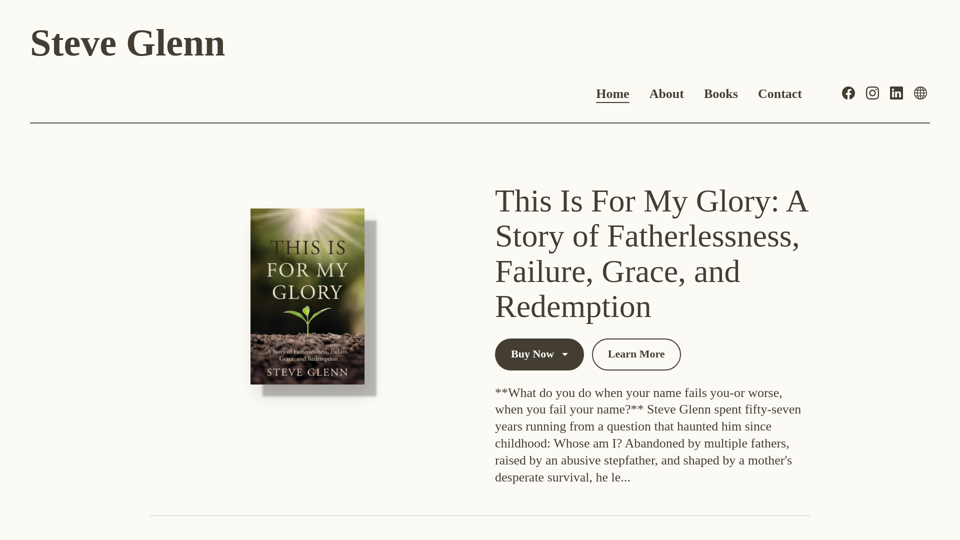 website screenshot of https://thisisformyglory.com/