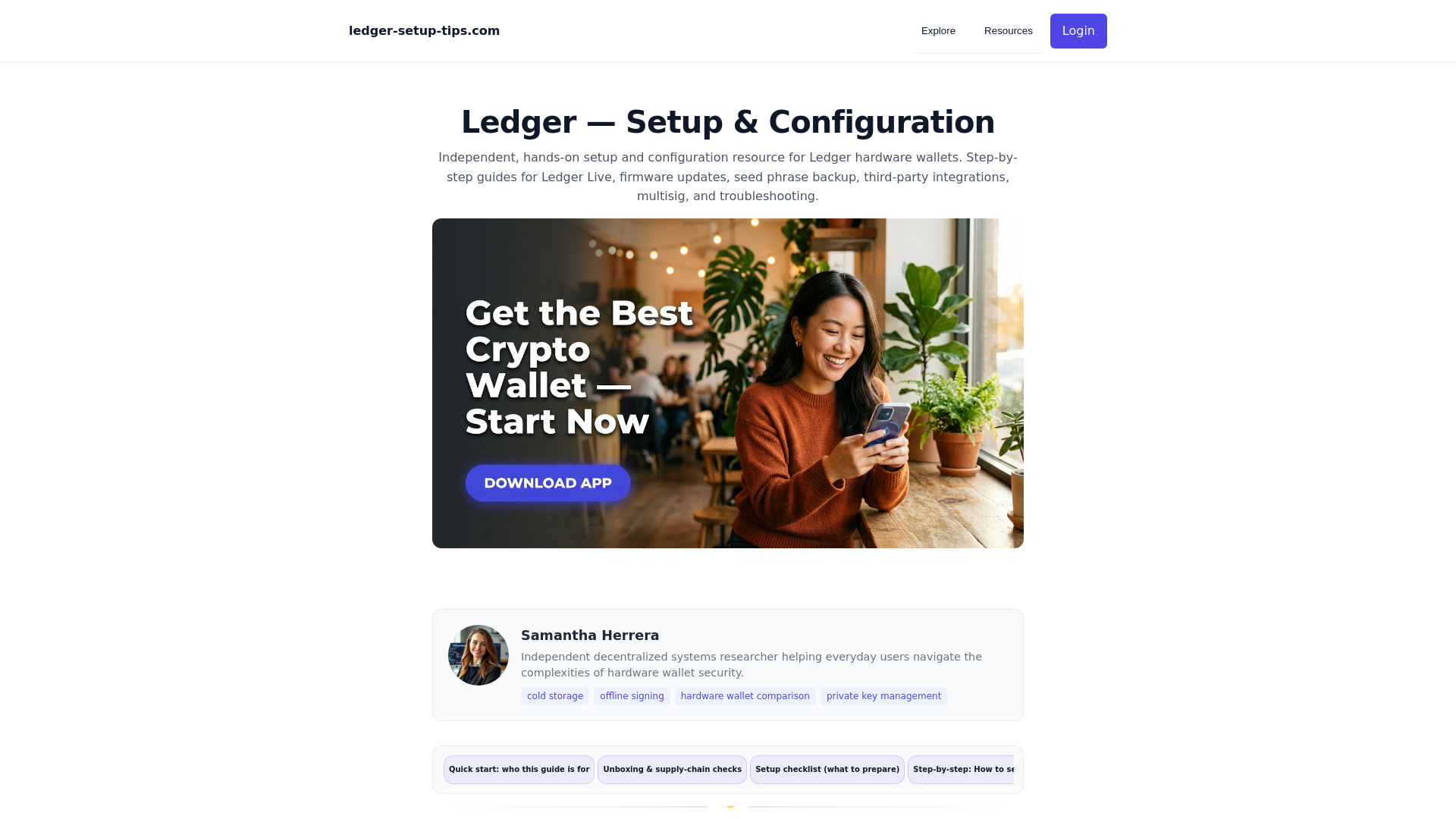 website screenshot of https://ledger-setup-tips.pages.dev/
