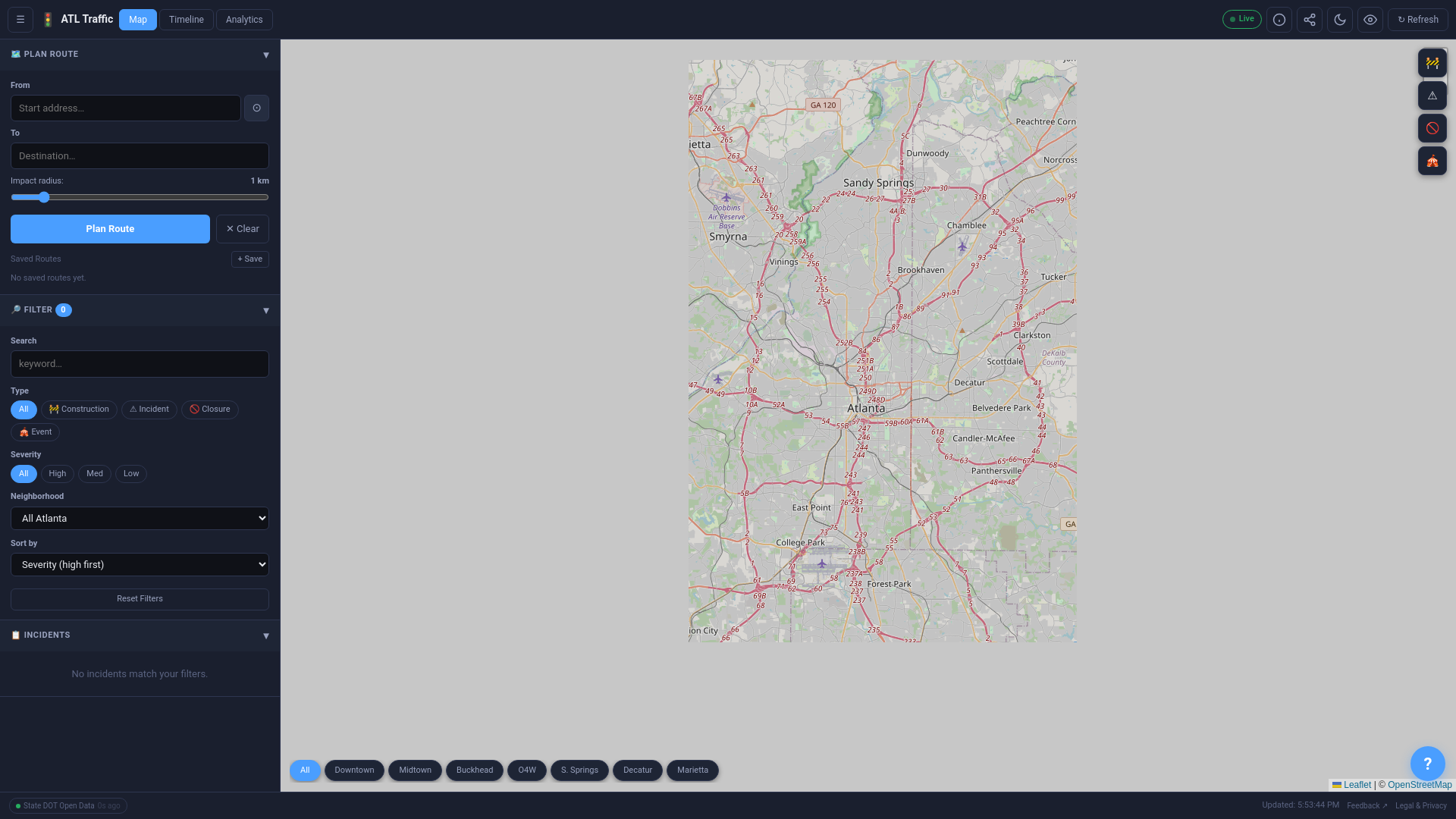 website screenshot of https://atltraffic.pages.dev/