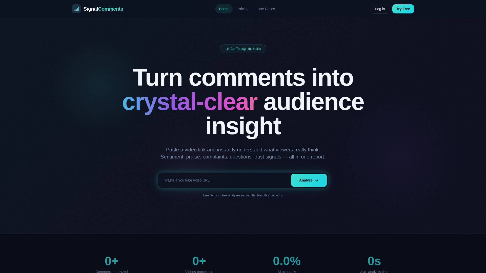 website screenshot of https://signalcomments.com
