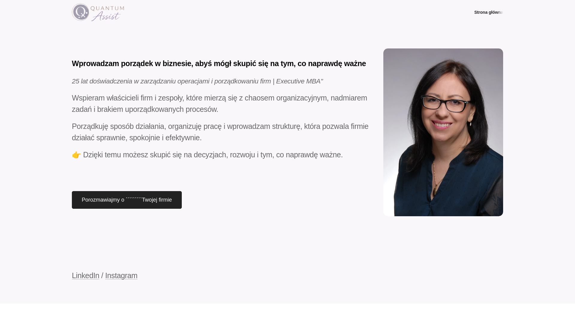 website screenshot of https://quantumassist.pl/