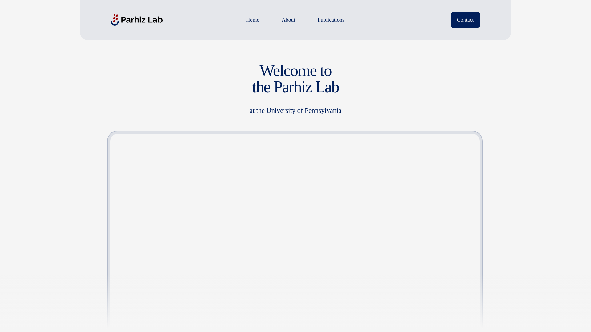 website screenshot of https://parhizlab.com/