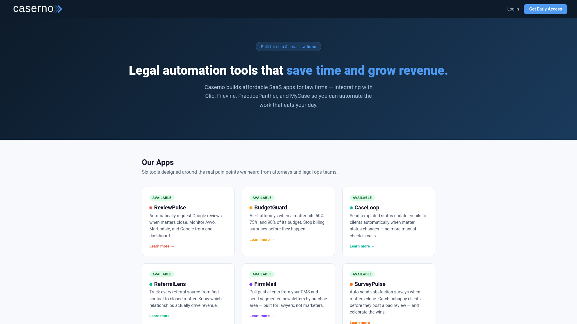 website screenshot of https://caserno.com/