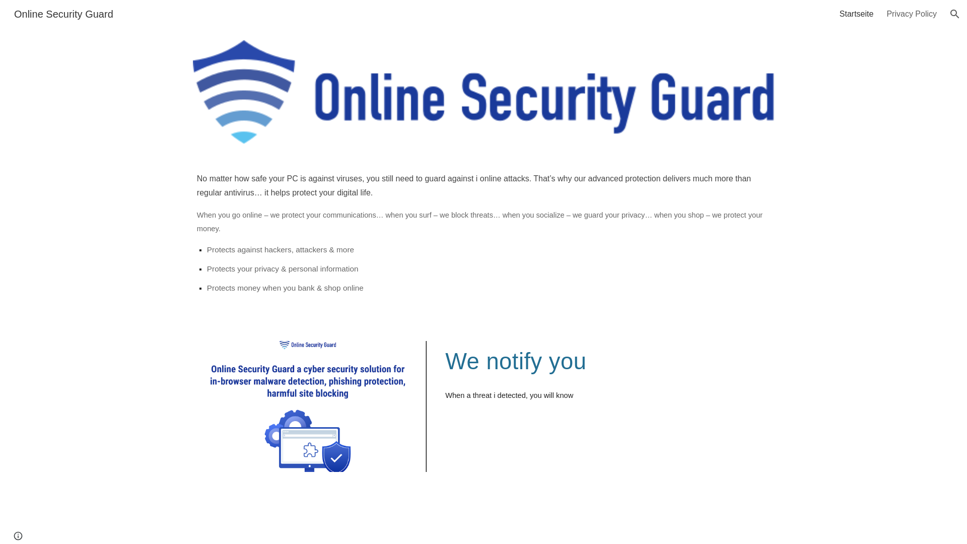 website screenshot of https://onlinesecurity-extension.com/