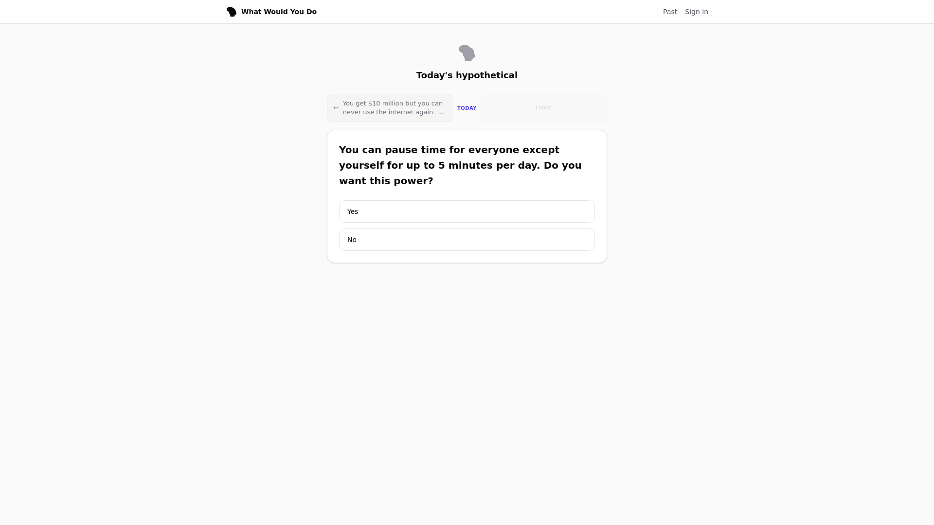 website screenshot of https://whatwouldyou.do/