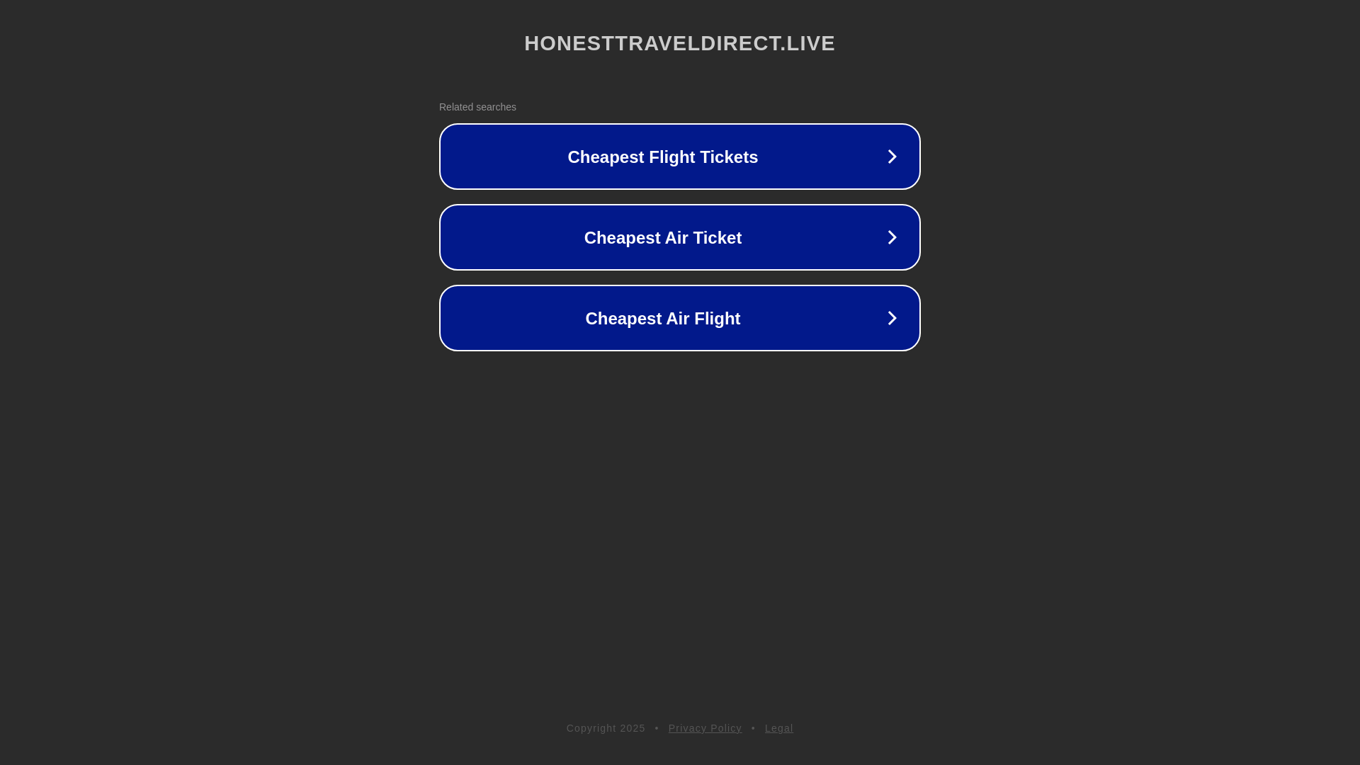 website screenshot of https://honesttraveldirect.live/