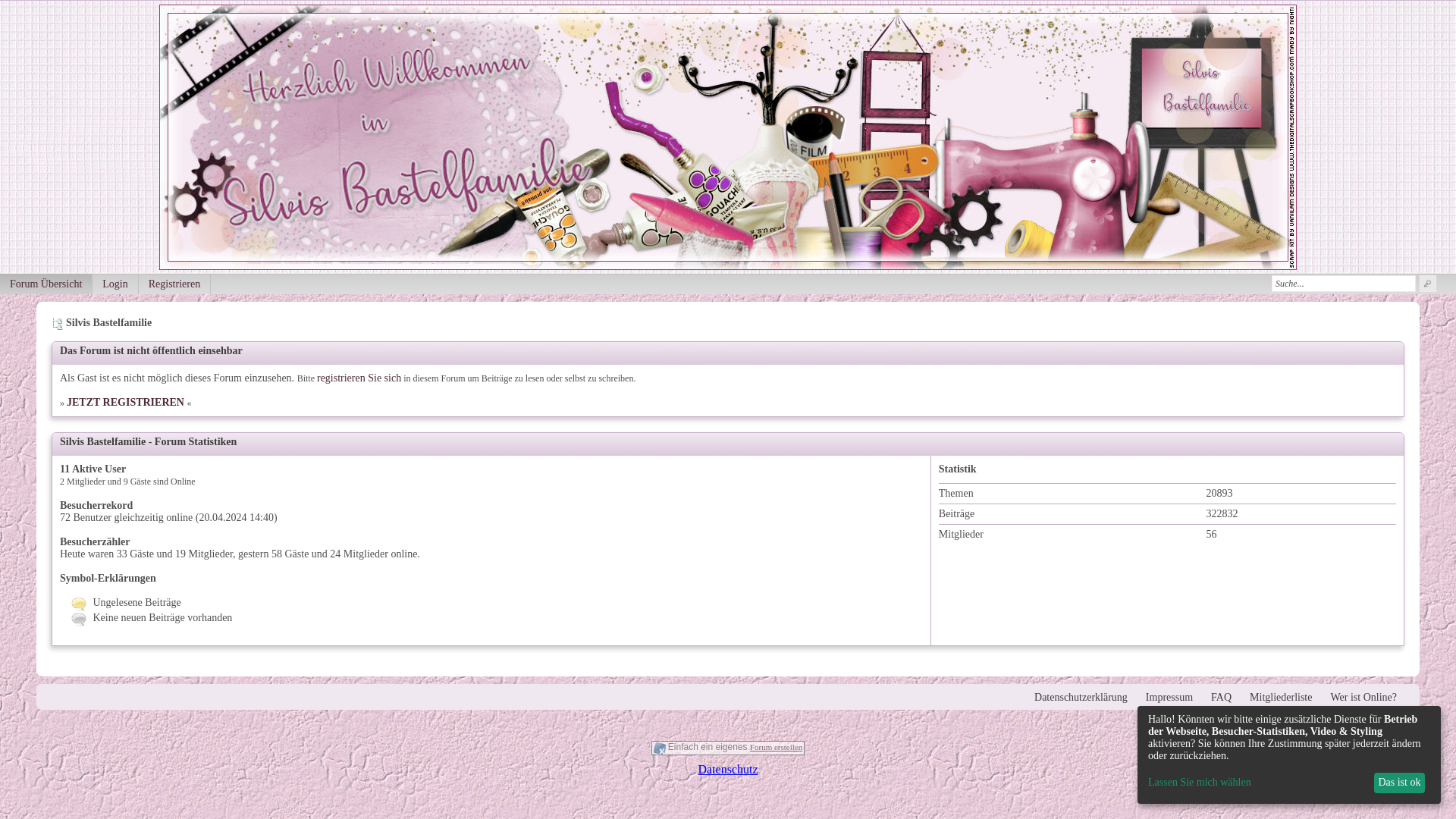 website screenshot of https://www.silvis-bastelfamilie.de/