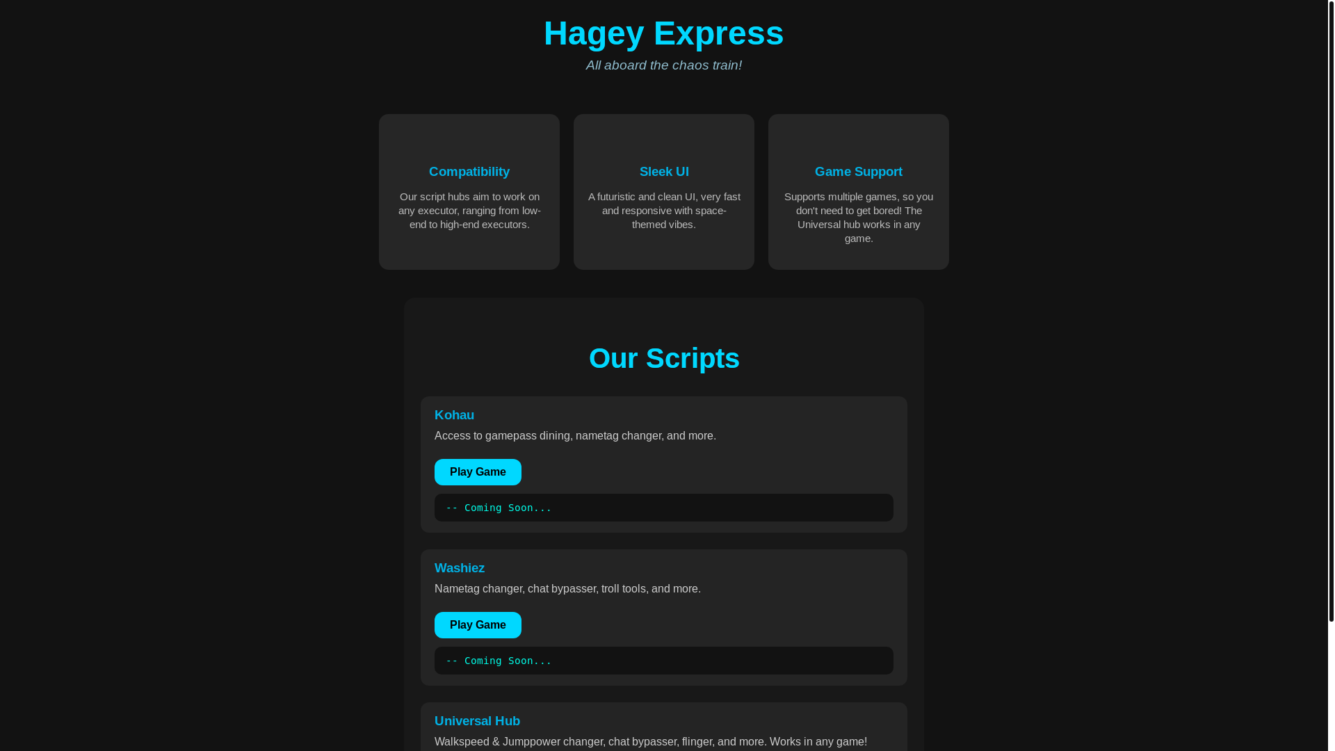 website screenshot of https://hageyexpress.pages.dev/