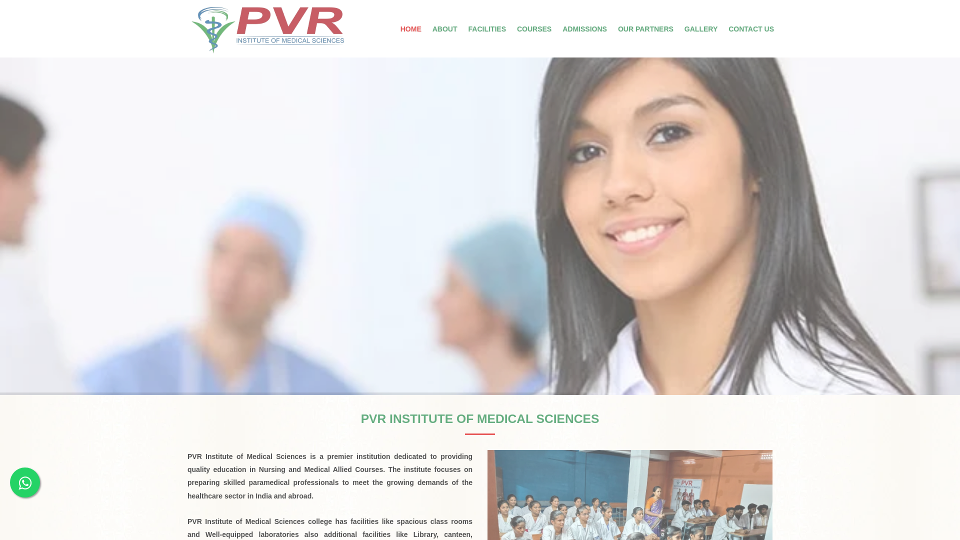 website screenshot of https://pvreducationalinstitutions.com
