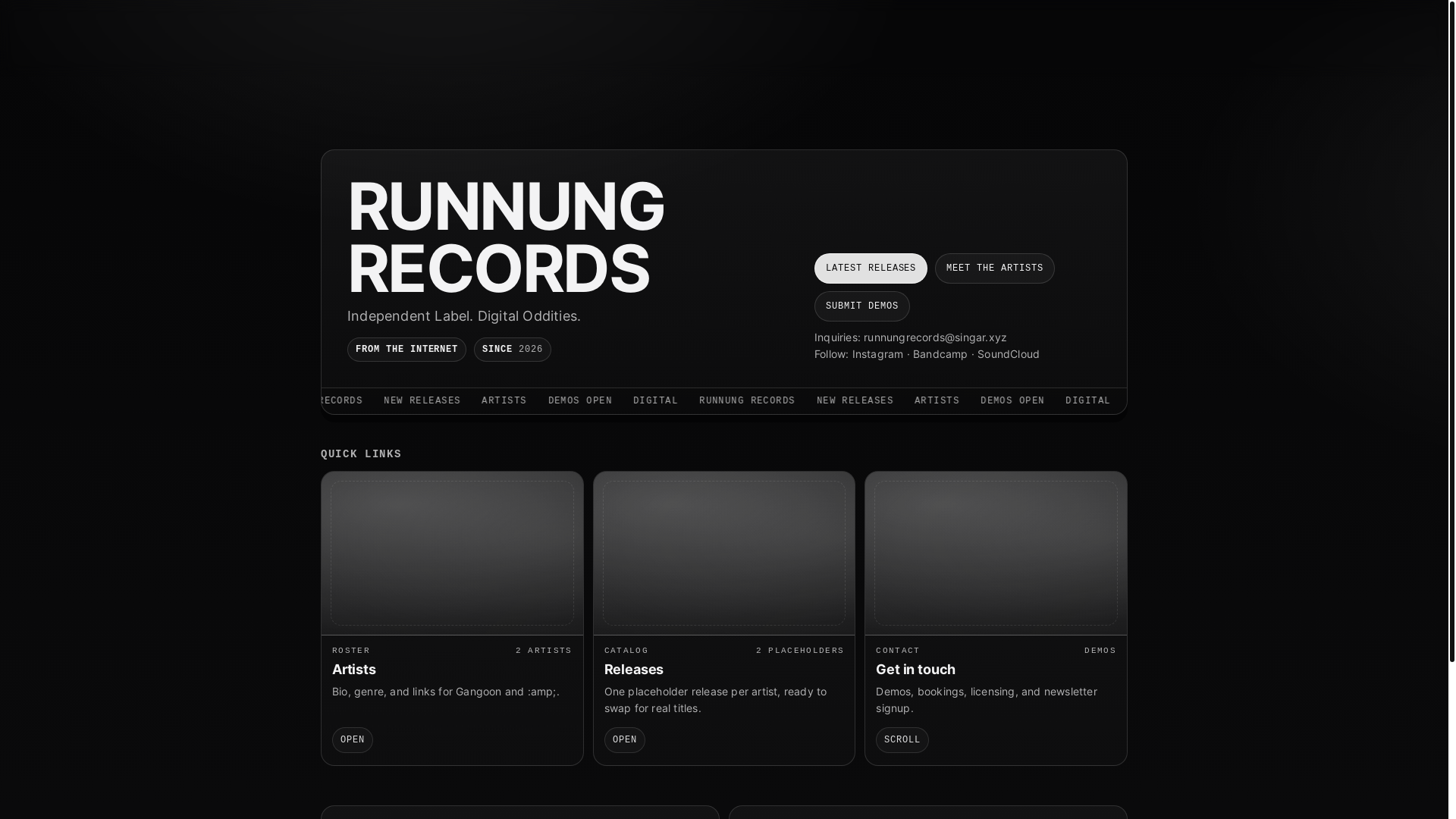 website screenshot of https://runnung-records-website.pages.dev/