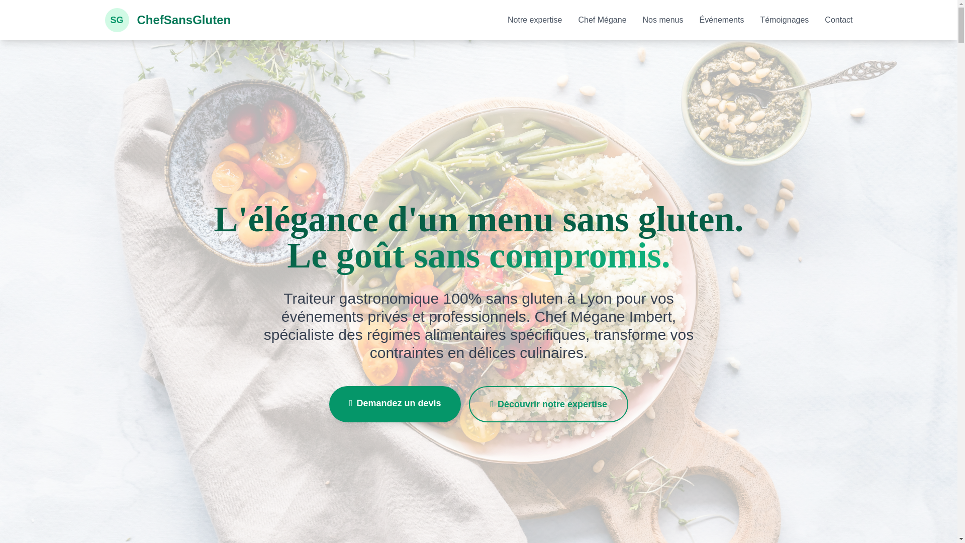 website screenshot of https://chefsansgluten.fr/