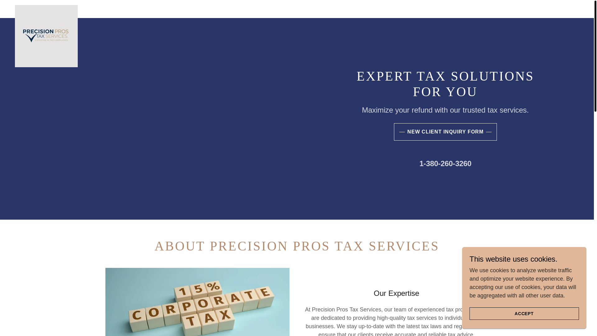 website screenshot of https://precisionprostaxservices.net/