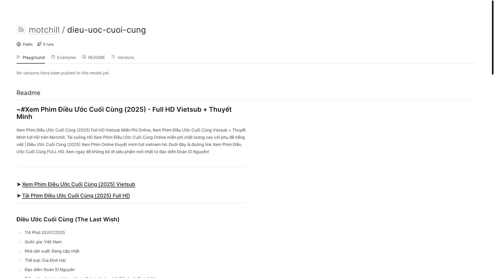 website screenshot of https://replicate.com/motchill/dieu-uoc-cuoi-cung