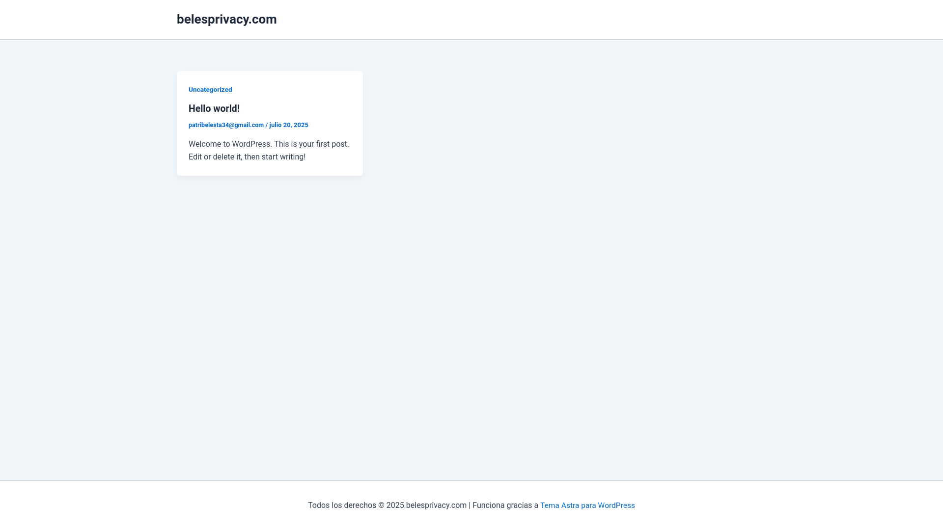 website screenshot of https://belesprivacy.com/