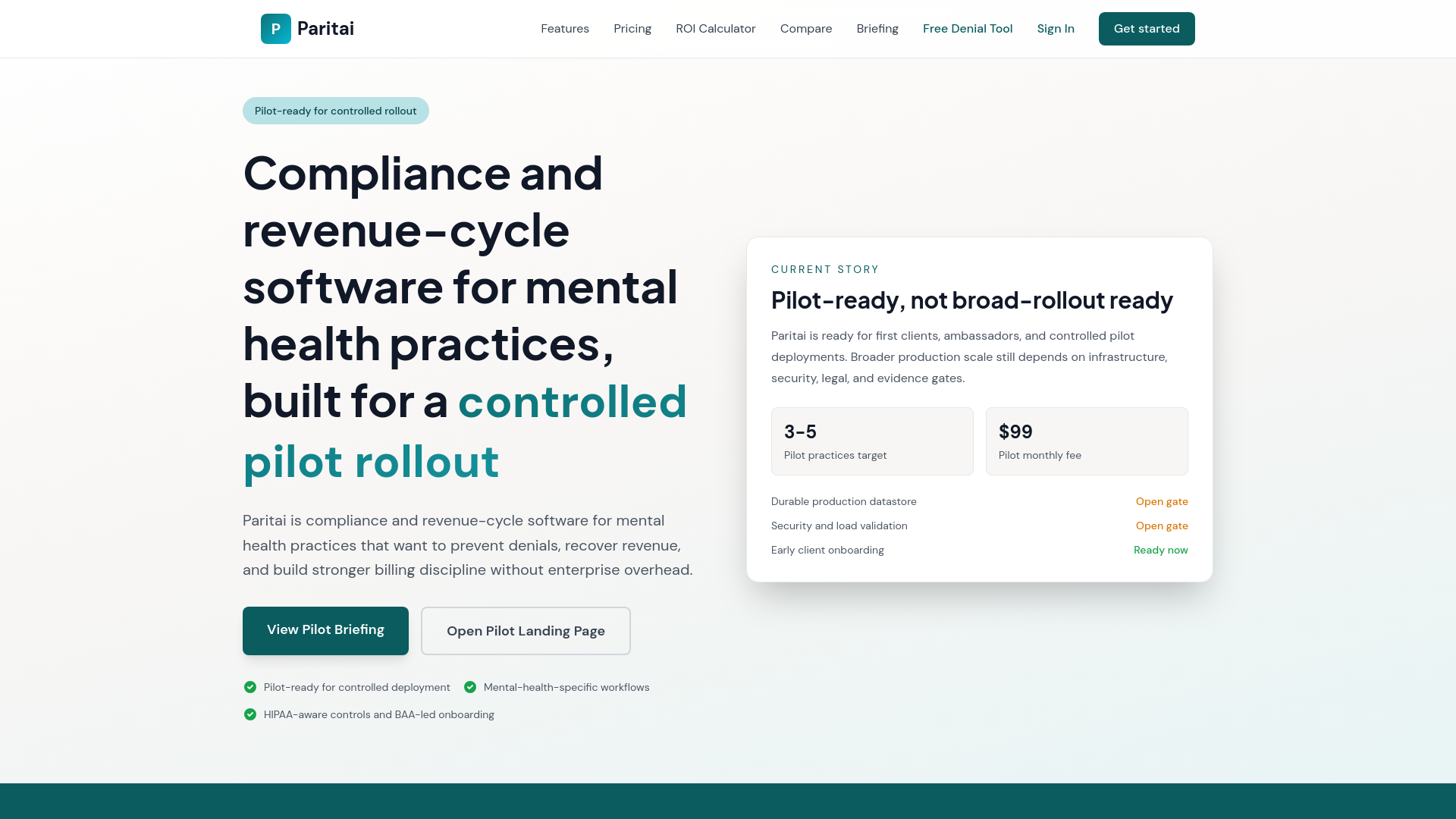 website screenshot of https://paritai.io/