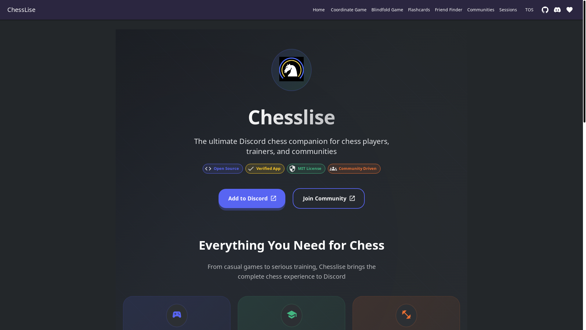 website screenshot of https://chesslise.com/
